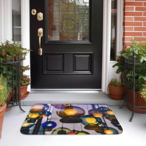 Fußmatte 40 * 60cm ，rutschfeste Schmutzfangmatte ，Licht Fußabtreter mit Muster ，Fußmatten Haustür ，Türmatte aus Polyester ，Fußmatte innen/Schmutzfangmatte außen - Fußabstreifer von Generic