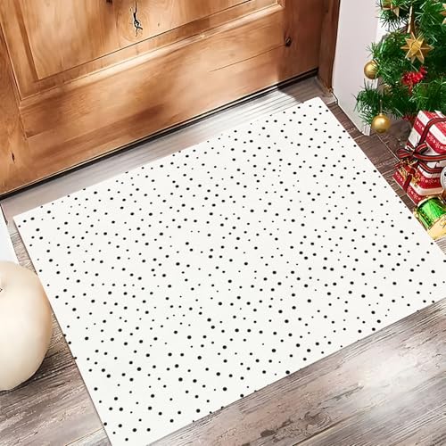 Fussmatte Innen 45 X 75 cm, Schwarze Tupfen Weich Und Bequem rutschfeste Fussmatte, Moderne Schlichtheit Fußmatte Waschbar Fußmatten Haustür Türmatte Für Flur Küche Haustiere Weiß Fussmatte Innen 45 X 75 cm, Schwarze Tupfen Weich Und Bequem rutschfeste Fussmatte, Moderne Schlichtheit Fußmatte Waschbar Fußmatten Haustür Türmatte Für Flur Küche Haustiere Weiß von Generic