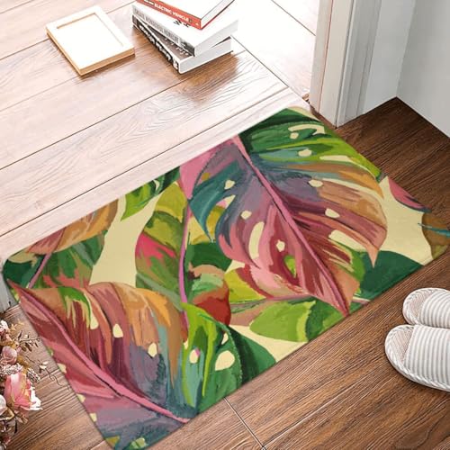 Fußmatte Innen Schmutzfangmatte Sauberlaufmatte 40 * 60cm Türmatte Eingangstürmatte Blätter Personalisierung Innenbereich rutschfeste Fußabtreter Türvorleger Innen Eingangsteppich von Generic