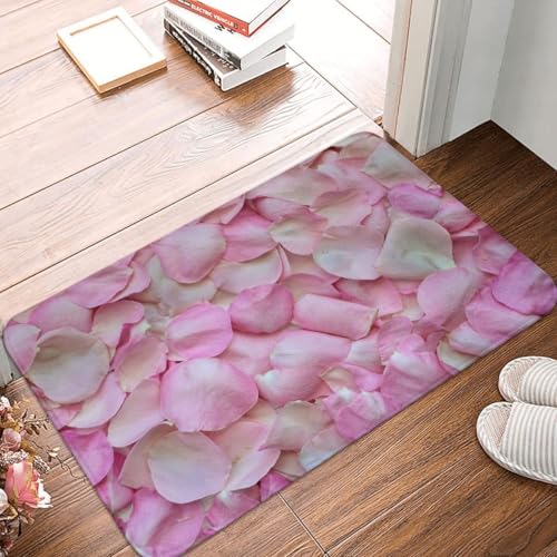 Fußmatte Innen Schmutzfangmatte Sauberlaufmatte 40 * 60cm Türmatte Eingangstürmatte Rosa Blütenblätter Innenbereich rutschfeste Fußabtreter Türvorleger Innen Eingangsteppich von Generic