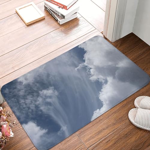 Fußmatte Innen Schmutzfangmatte Sauberlaufmatte 40 * 60cm Türmatte Eingangstürmatte Weiße Wolke Innenbereich rutschfeste Fußabtreter Türvorleger Innen Eingangsteppich von Generic