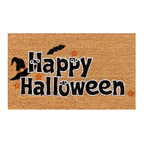 Fußmatte Kokos Halloween - 40x60cm - Türmatte mit Kürbisse Muster - Halloween Dekoration - rutschfest Schmutzfangmatte - Willkommens Fussmatte für Innen und Außen, Flur, Terrasse von Generic