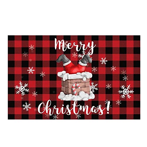 Fußmatte Kokos Weihnachten- 40x60cm - Türmatte mit Rentier Muster - Christmas Dekoration - rutschfest Schmutzfangmatte - Willkommens Fussmatte für Innen und Außen, Flur, Terrasse (08, Einheitsgröße) von Generic