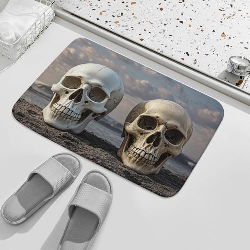 Fußmatte Zwei Verschiedene Schädel Duschvorleger Waschbar Badezimmerteppich Saugfähig Badteppich Für Eingang Wäscherei Schlafzimmer 40X60CM Fußmatte Zwei Verschiedene Schädel Duschvorleger Waschbar Badezimmerteppich Saugfähig Badteppich Für Eingang Wäscherei Schlafzimmer 40X60CM von Generic