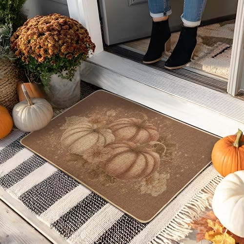 Fußmatte mit Herbstkürbismotiv, für Innen- und Außenbereich, rustikale Dekoration, rutschfest, wasserdicht, schmutzabweisend, leicht zu reinigen, 73 x 43 cm, Beige Fußmatte mit Herbstkürbismotiv, für Innen- und Außenbereich, rustikale Dekoration, rutschfest, wasserdicht, schmutzabweisend, leicht zu reinigen, 73 x 43 cm, Beige von Generic