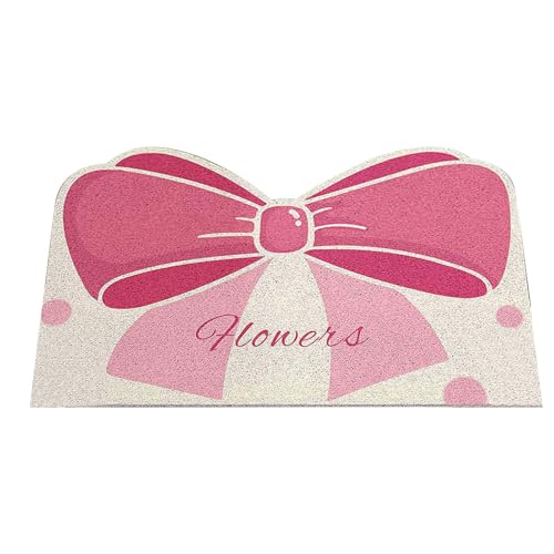 Fußmatte mit Knoten, Fußmatte, Schleife, rutschfest, Rosa, Badezimmerteppich, schmutzabweisend, für Schlafzimmer, Duschwanne für Jugendliche, Liebhaber von Generic