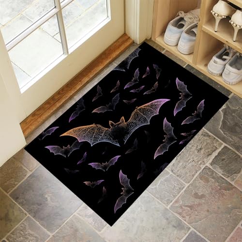 Fußmatten Für Den Innenbereich, Fantasie Fledermaus Maschinenwaschbar 60 X 90 cm, Weich Saugfähig, Schmutzresistente Fußmatten, Mit Rutschfester Rückseite Fußmatte Gummi Schwarz Einfache Tiere Fußmatten Für Den Innenbereich, Fantasie Fledermaus Maschinenwaschbar 60 X 90 cm, Weich Saugfähig, Schmutzresistente Fußmatten, Mit Rutschfester Rückseite Fußmatte Gummi Schwarz Einfache Tiere von Generic
