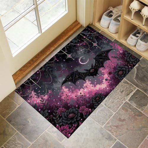 Fußmatten Für Den Innenbereich, Gotische Fledermaus Maschinenwaschbar 45 X 75 cm, Weich Saugfähig, Schmutzresistente Fußmatten, Mit Rutschfester Rückseite Fußmatte Gummi Grau Horror-Halloween Fußmatten Für Den Innenbereich, Gotische Fledermaus Maschinenwaschbar 45 X 75 cm, Weich Saugfähig, Schmutzresistente Fußmatten, Mit Rutschfester Rückseite Fußmatte Gummi Grau Horror-Halloween von Generic