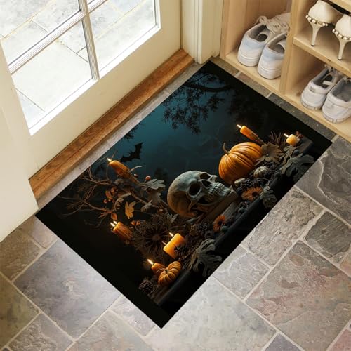 Fußmatten Für Den Innenbereich, Kerzenschädel Maschinenwaschbar 45 X 75 cm, Weich Saugfähig Fußmatten, Mit Rutschfester Rückseite Fußmatte Grau Dekorationen Im Halloween-Stil Fußmatten Für Den Innenbereich, Kerzenschädel Maschinenwaschbar 45 X 75 cm, Weich Saugfähig Fußmatten, Mit Rutschfester Rückseite Fußmatte Grau Dekorationen Im Halloween-Stil von Generic
