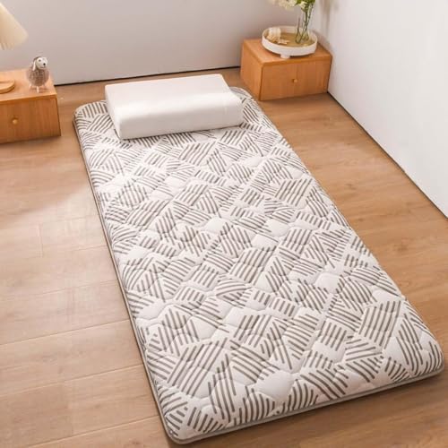 Futon-Matratze, Japanisch, Faltbar, Tragbar, Tatami-Schlafmatte, Dickes Bodenbett, Für Liege, Gästebett, Camping, Mittlere Festigkeit(B,100x200cm) von Generic