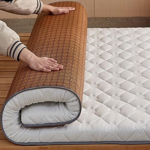 Futon-Matratze, Kühlmatte Mit Doppeltem Verwendungszweck, Rollmatratze Für Den Boden, Tragbare Japanische Schlafmatte, Thai-Meditation, Yoga, Zen, Gäste-Twin-Full-Queen(A,150 * 200cm) von Generic