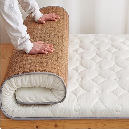 Futon-Matratze, Kühlmatte Mit Doppeltem Verwendungszweck, Rollmatratze Für Den Boden, Tragbare Japanische Schlafmatte, Thai-Meditation, Yoga, Zen, Gäste-Twin-Full-Queen(B,150 * 200cm) von Generic