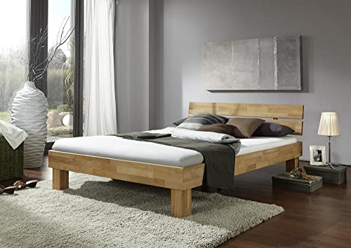 Futonbett Schlafzimmer Bett Wildeiche massiv Holz geölt Jenny 180 x 200 cm von Generic