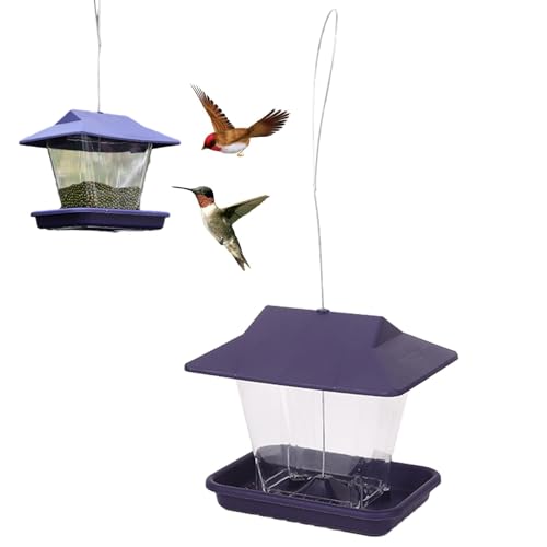Futterspender für Kolibri-Fenster, Vogelhäuschen für den Außenbereich | Transparenter Vogelfutterspender mit Deckel - Auslaufsichere Wildvogelfutterstation, Vogelfutterstation d von Generic