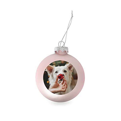 GE24 Weihnachtskugel individuell mit ihrem Text oder Foto - Ø 9cm aus Glas - Christbaumkugel mit Digitaldruck (Seidenmatt) (Pink, 3) von Generic