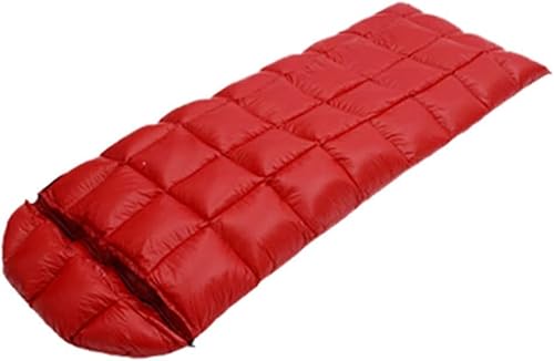 Gänsedaunenschlafsack 41 Grad F 800 Fill Power Rechteckiger Daunenschlafsack Superleichter Daunensack Mit Umschlag Für Rucksacktouren, Red von Generic