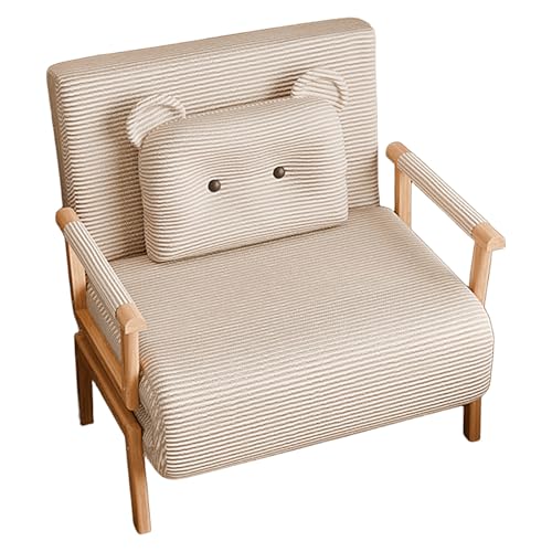 Gästebett 1 Personen Klappbar mit 6-Fach Verstellbarer Rückenlehne Cordstoff Chaiselongue Sofa mit Schlaffunktion Ergonomisches Schlafsofa für Büro und Zuhause(Khaki,190 * 80 * 29cm) von Generic