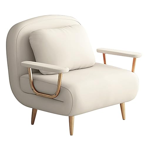 Gästebett 1 Personen Klappbar mit 6-Fach Verstellbarer Rückenlehne Klappsofa mit Schlaffunktion Klein Liegesessel für Den Einsatz zu Hause und im Büro(Beige,190 * 82 * 32cm) von Generic