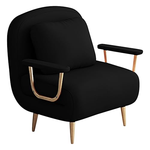 Gästebett 1 Personen Klappbar mit 6-Fach Verstellbarer Rückenlehne Klappsofa mit Schlaffunktion Klein Liegesessel für Den Einsatz zu Hause und im Büro(Black,190 * 72 * 32cm) von Generic