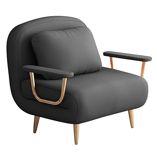 Gästebett 1 Personen Klappbar mit 6-Fach Verstellbarer Rückenlehne Klappsofa mit Schlaffunktion Klein Liegesessel für Den Einsatz zu Hause und im Büro(Gray,190 * 82 * 32cm) von Generic