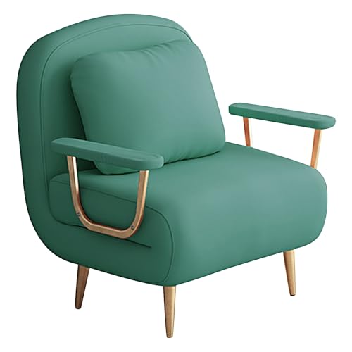 Gästebett 1 Personen Klappbar mit 6-Fach Verstellbarer Rückenlehne Klappsofa mit Schlaffunktion Klein Liegesessel für Den Einsatz zu Hause und im Büro(Green,190 * 72 * 32cm) von Generic