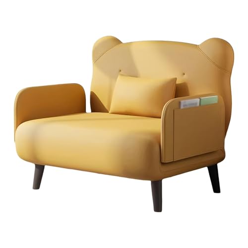 Gästebett Klappbar Klappbett Schlafsofa mit Bettfunktion Klappsessel mit 5-stufig Verstellbarer Bis 150kg Belastbar Geeignet für Wohnzimmer, Büro und Schlafzimmer(Yellow,180 * 100 * 29cm) von Generic
