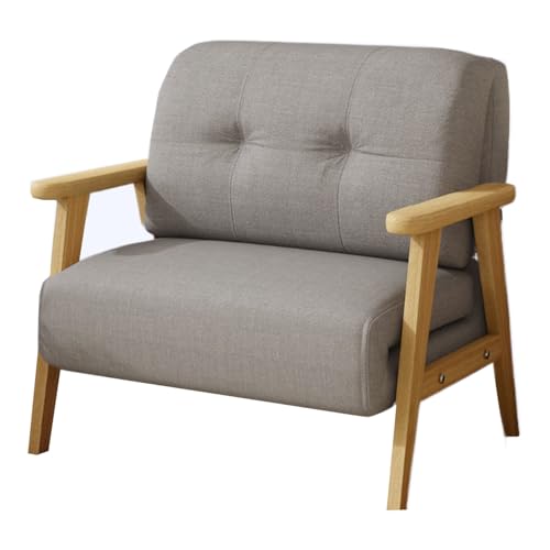Gästebett Klappbar Schlafsessel 3 in 1 mit Armlehne Fünffach Verstellbare Rückenlehne Abnehmbar und Waschbar Sessel mit Schlaffunktion für Schlafzimmer Wohnzimmer(Gray) von Generic