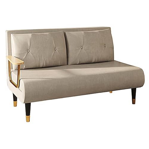 Gästebett Klappbar mit 6-Fach Verstellbarer Rückenlehne Schlafsessel mit Bettfunktion und Armlehnen Techno Fabrics Chaiselongue Sofa für Nickerchen, Entspannen(Beige,190 * 120 * 30cm) von Generic