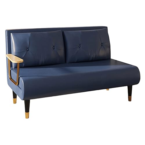 Gästebett Klappbar mit 6-Fach Verstellbarer Rückenlehne Schlafsessel mit Bettfunktion und Armlehnen Techno Fabrics Chaiselongue Sofa für Nickerchen, Entspannen(Blue,190 * 120 * 30cm) von Generic