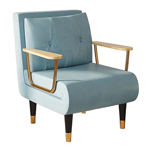 Gästebett Klappbar mit 6-Fach Verstellbarer Rückenlehne Schlafsessel mit Bettfunktion und Armlehnen Techno Fabrics Chaiselongue Sofa für Nickerchen, Entspannen(Green,190 * 68 * 30cm) von Generic