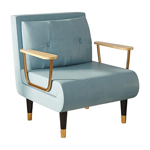 Gästebett Klappbar mit 6-Fach Verstellbarer Rückenlehne Schlafsessel mit Bettfunktion und Armlehnen Techno Fabrics Chaiselongue Sofa für Nickerchen, Entspannen(Green,190 * 80 * 30cm) von Generic