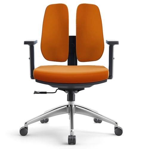 Gaming Stuhl Ergonomischer Gaming Sessel Schreibtischstuhl mit Stoffoberfläche, Gebogene und Dreidimensionale Doppelrückenlehnen, Reduziert die Belastung der Lendenwirbelsäule(Orange) von Generic