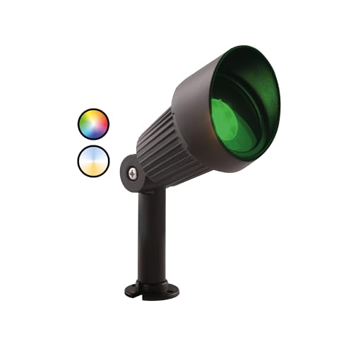 Garden Lights® Focus Plus RGB - 12v 5W Gartenstrahler - IP44 Aluminium Schwarz - SMART Leuchte mit App Steuerung - verwendung mit Erdspieß oder Montage fuß - Erweiterungsset ohne Transformator von Generic