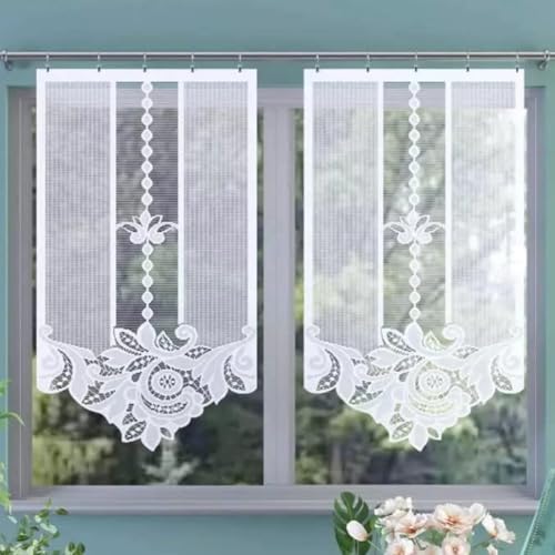 Gardine MASZA - Gardinen Wohnzimmer aus Jacquard - Schiebegardinen in Form von Paravents - Zusätzliche Dekoration für Ihre Wohnung - Vorhang Ohne Faltenband (60x120 cm) von Home Dekorator