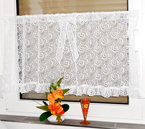 Gardine Store Bistrogardine Hündchen Scheibengardine Vorhang weiß (35 x 200 cm) von Generic