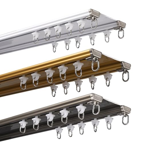 Gardinenschiene Deckenvorhangschiene, Raumteiler, Doppelschienen für Bettraumteiler, Gleitschiene für Privatsphäre im Wohnbereich Gardinenschiene Deckenvorhangschiene, Raumteiler, Doppelschienen für Bettraumteiler, Gleitschiene für Privatsphäre im Wohnbereich von Generic