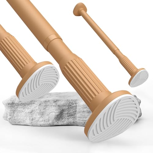 Gardinenstange Ohne Bohren Ø 33 mm Duschvorhangstange Ausziehbar Rutschfest Vorhangstange Klemmstange Teleskopstange für Badezimmer Kleiderschrank Fenster Raumteiler(Gelb,70-120cm/28-47in) von Generic