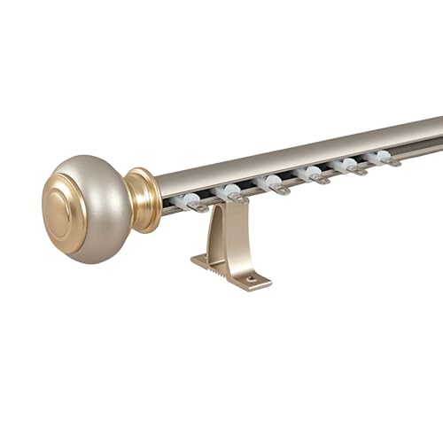 Gardinenstange Robuste Schiebevorhangstange Leise Gleitende Raumteiler Aluminium Vorhangschiene für Fenster Türen Badezimmer(Metallic,(2.2 ft)0.70 m) von Generic