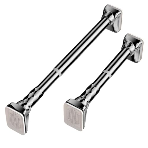 Gardinenstange ohne Bohren Teleskopstange Vorhang Verstellbare Vorhangstange Klemmstange Spannstange, Ø33.0 mm, für Fenster, Kleinere Schränke, Küche und Badezimmer(Stainless Steel,50-75 cm-Φ33.0 mm) von Generic