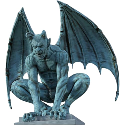 Gargoyle Wächter Skulptur aus Kunstharz Handgemachte Figur Figur Gothic Engelsflügel Deko | Wasserressourcenstatue für den Innen- und Außenbereich, antike Dekofigur für von Generic
