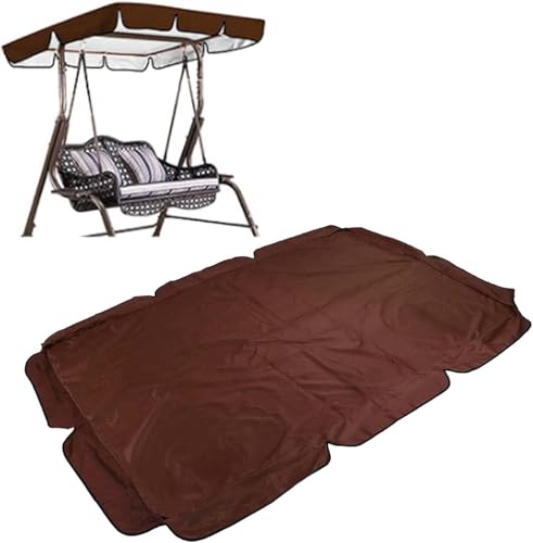 Garten 2 3-sitzer Schaukelsitz Stuhl Ersatz Baldachin Dachabdeckung Wasserdicht Uv-beständiges Außenschwingdach Ersatz-Sonnenschutz, Brown, 142x120x18cm Garten 2 3-sitzer Schaukelsitz Stuhl Ersatz Baldachin Dachabdeckung Wasserdicht Uv-beständiges Außenschwingdach Ersatz-Sonnenschutz, Brown, 142x120x18cm von Generic
