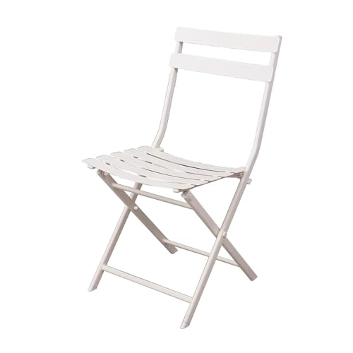 Garten Klappstuhl 2er-Set, Leichte Balkonstühle Klappbar, Ergonomisches Design, Stilvolles Erscheinungsbild für Zuhause, Camping im Freien, Balkon, Garten, Taverne(White) von Generic