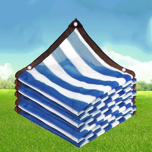 Garten Schattennetz Sonnenschutznetz mit ösen, Schattierungsnetz für Gewächshaus Sonnennetz für Pergola, Hühnerstall, Outdoor, Scheune oder Zwinger(Blue and White,1x3.0m) von Generic
