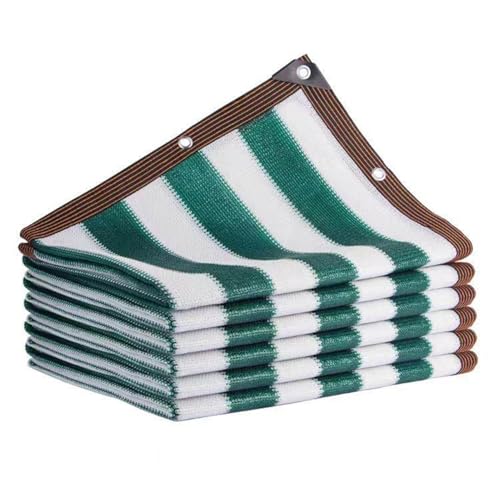 Garten Schattennetz Sonnenschutznetz mit ösen, Schattierungsnetz für Gewächshaus Sonnennetz für Pergola, Hühnerstall, Outdoor, Scheune oder Zwinger(Green and White,7x7.0m) von Generic