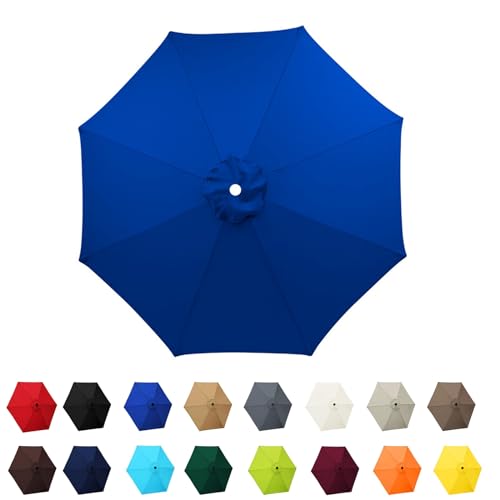 Garten-Sonnenschirm-Überdachung 6 oder 8 Rippen, Gartenschirm Stoff Ersetzen Mit 200cm 270cm 300cm, Outdoor Markt Tisch Schirm Schirm Baldachin Regenschirm Ersatz Stoff(Blue,8ribs:2.7m/8.8ft) von Generic