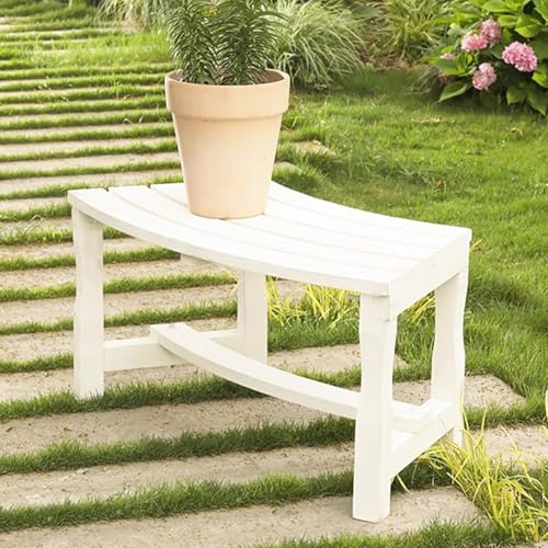 Gartenbank Baumbank Surround Holz Halbkreisförmig Wetterfest Halbrund Rund Außenbereich Für Rasen Garten, White von Generic