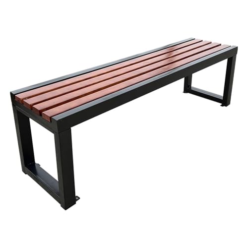 Gartenbank Im Freien Mit Rückenlehne, Parkbank Aus Metall, Terrassenstuhl for 2–3 Personen for Den Garten, Die Veranda, Den Rasen, Den Balkon(Brown A,120cm) von Generic