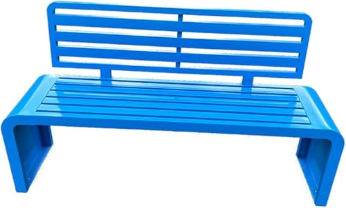 Gartenbank Metall Wetterfest Modern mit Verbreiterter Rückenlehne Sitzbank Outdoor mit Verdicktem Boden Einfachs zu Installierens für Terrassen+(Size:100 * 40 * 80cm,Color:Blau) von Generic