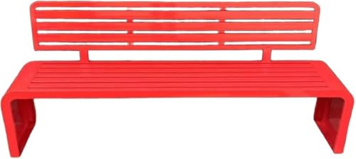 Gartenbank Metall Wetterfest Modern mit Verbreiterter Rückenlehne Sitzbank Outdoor mit Verdicktem Boden Einfachs zu Installierens für Terrassen+(Size:100 * 40 * 80cm,Color:Rot) von Generic