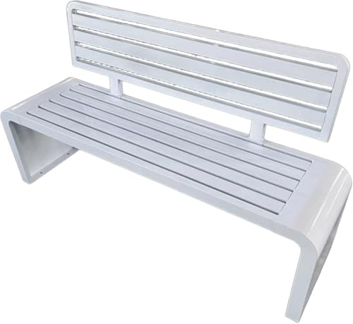 Gartenbank Metall Wetterfest Modern mit Verbreiterter Rückenlehne Sitzbank Outdoor mit Verdicktem Boden Einfachs zu Installierens für Terrassen+(Size:120 * 40 * 80cm,Color:Weiß) von Generic